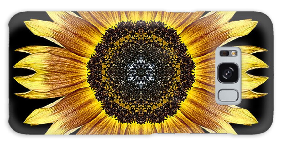 Flower Galaxy Case featuring the photograph Yellow and Brown Sunflower Flower Mandala by David J Bookbinder