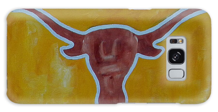 Longhorn Galaxy Case featuring the painting Yellow and Orange Longhorn by Patti Schermerhorn