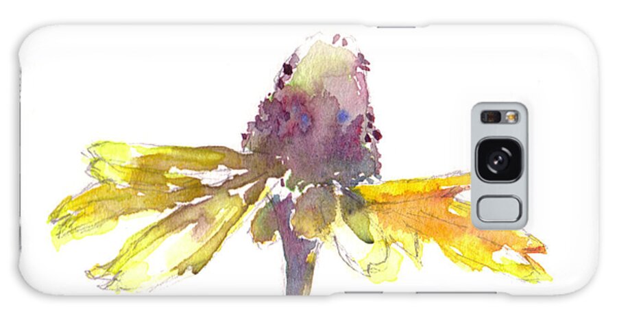Coneflower Galaxy Case featuring the painting Yellow Coneflower 2 by Claudia Hafner