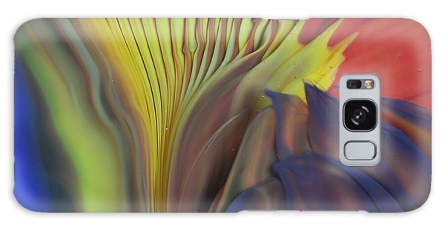 Abstract Galaxy S8 Case featuring the photograph Yellow Fan and Flower by Kimberly Lyon