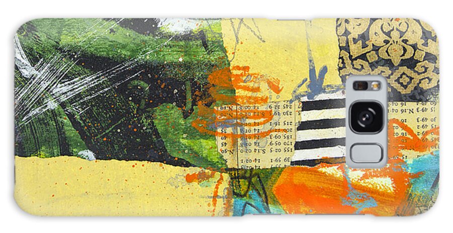 Yellow Field Galaxy Case featuring the mixed media Yellow Field by Elena Nosyreva