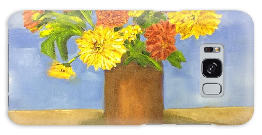 Original Galaxy Case featuring the painting Yellow Flowers in Vase by Patricia Cleasby