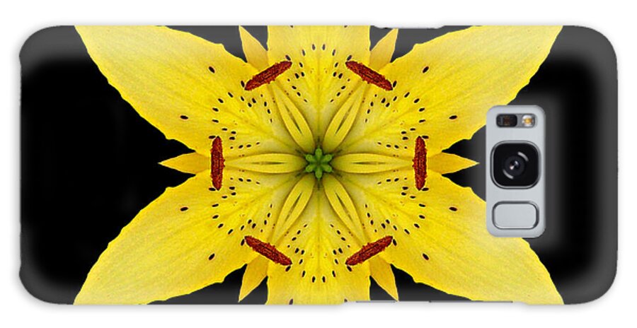 Flower Galaxy Case featuring the photograph Yellow Lily I Flower Mandala by David J Bookbinder