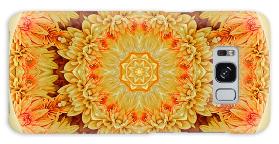 Mum Galaxy Case featuring the photograph Yellow Orange Mum Mandala by Beth Venner