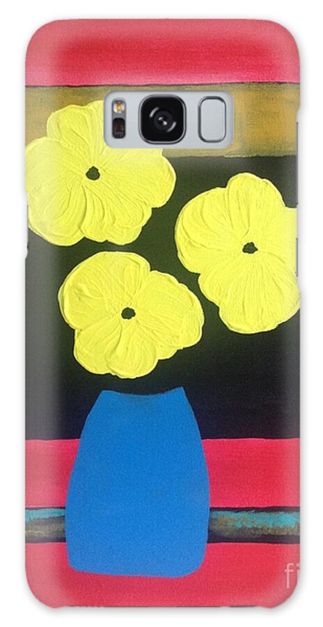 Yellow Galaxy Case featuring the painting Yellow Poppies by Monika Shepherdson