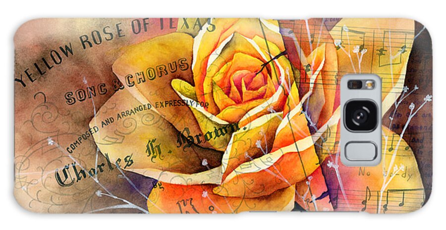 Rose Galaxy Case featuring the painting Yellow Rose of Texas by Hailey E Herrera