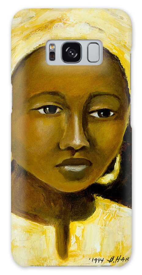 African-american Galaxy Case featuring the painting Yellow Turban by Bettye Harwell
