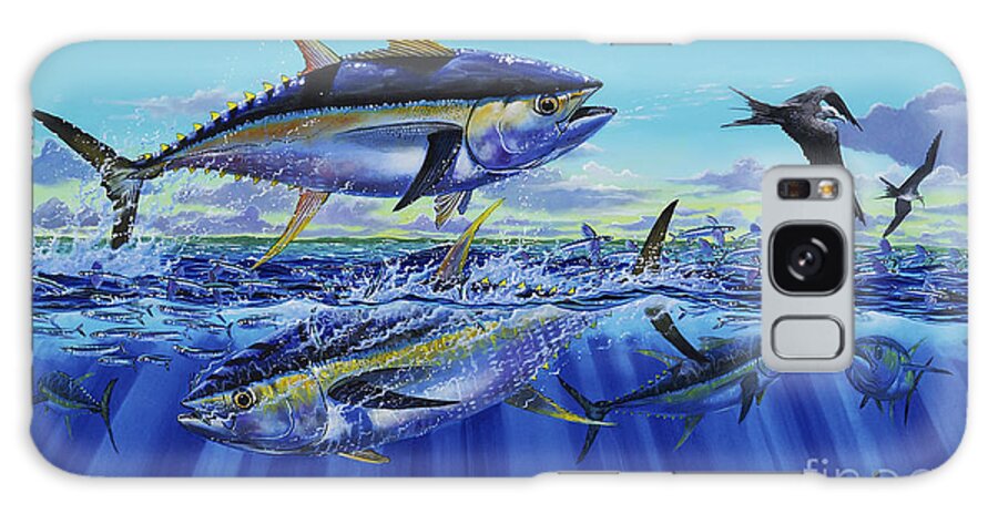 Yellowfin Tuna Galaxy Case featuring the painting Yellowfin bust Off0083 by Carey Chen