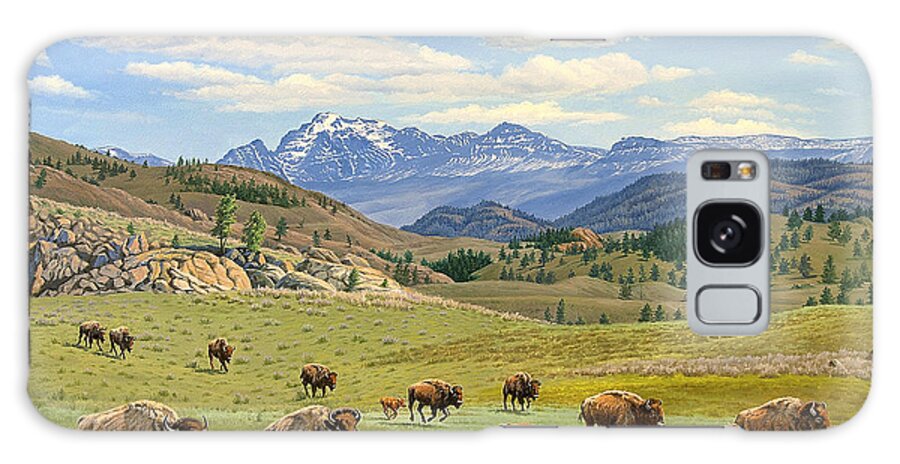 Wildlife Galaxy Case featuring the painting Yellowstone Spring by Paul Krapf