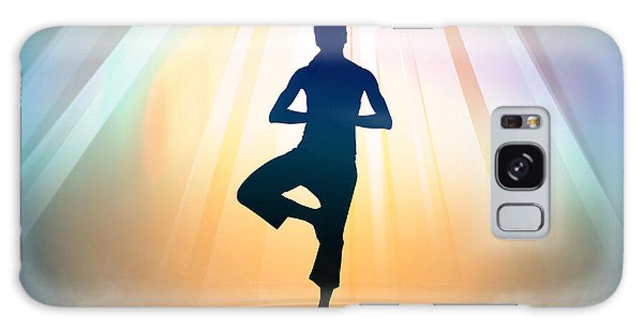 Yoga Galaxy Case featuring the digital art Yoga Balance by Peter Awax