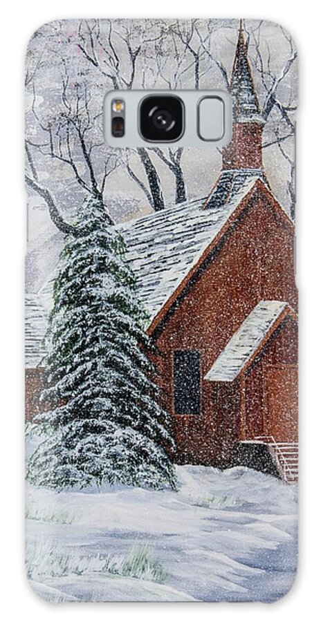 Church Galaxy S8 Case featuring the painting Yosemite Chapel by William Stewart