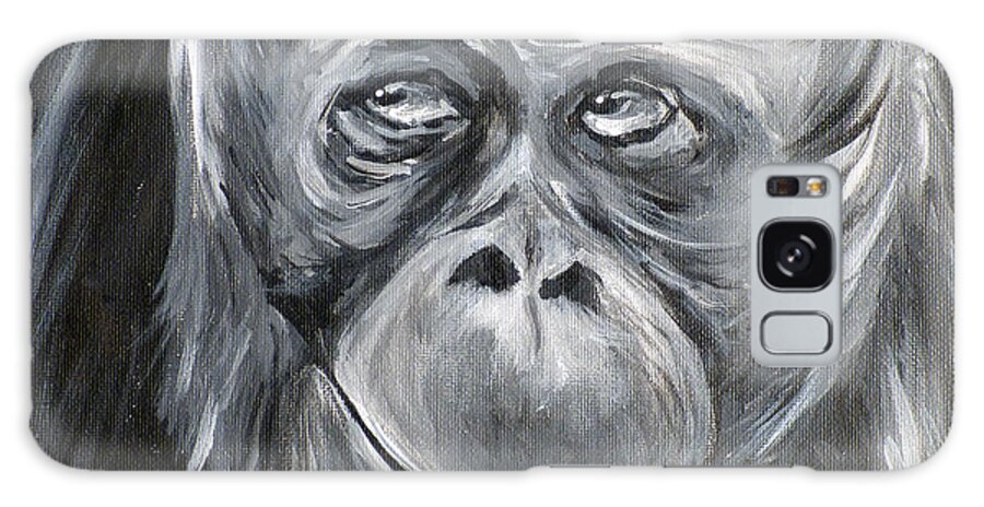 Orangutan Galaxy Case featuring the painting You Talkin' to Me? by Deborah Smith