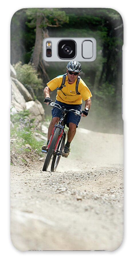 25-35 Years Galaxy Case featuring the photograph Young Man Mountain Biking At Kirkwood by Justin Bailie