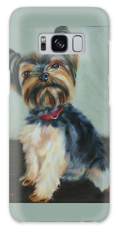 Yorkie Galaxy Case featuring the painting Yurman by Jill Ciccone Pike