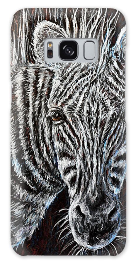 Zebra Galaxy Case featuring the drawing Zebra by Gail Butler