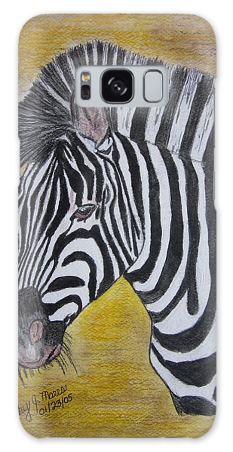 Zebra Galaxy Case featuring the painting Zebra Portrait by Kathy Marrs Chandler