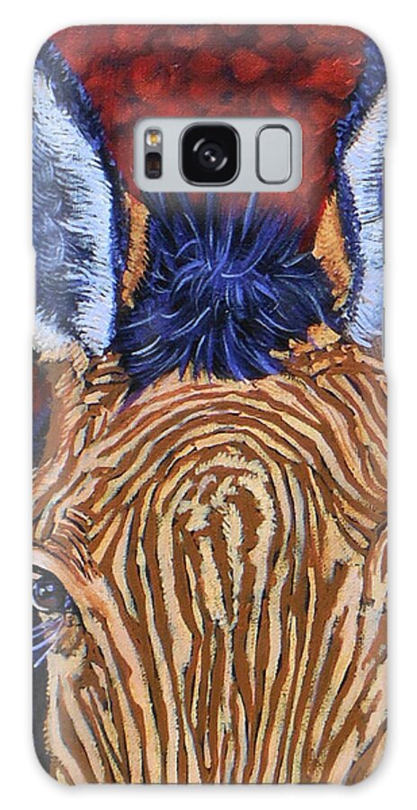 Zebra Galaxy Case featuring the painting Zelda the Zorse by Pat St Onge