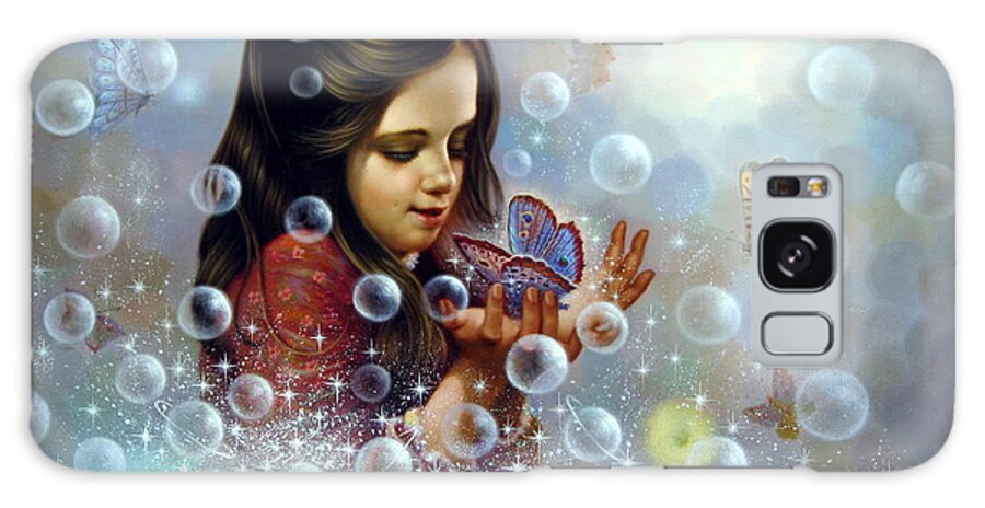 Art Galaxy Case featuring the painting Soap Bubble girl 2 by Yoo Choong Yeul