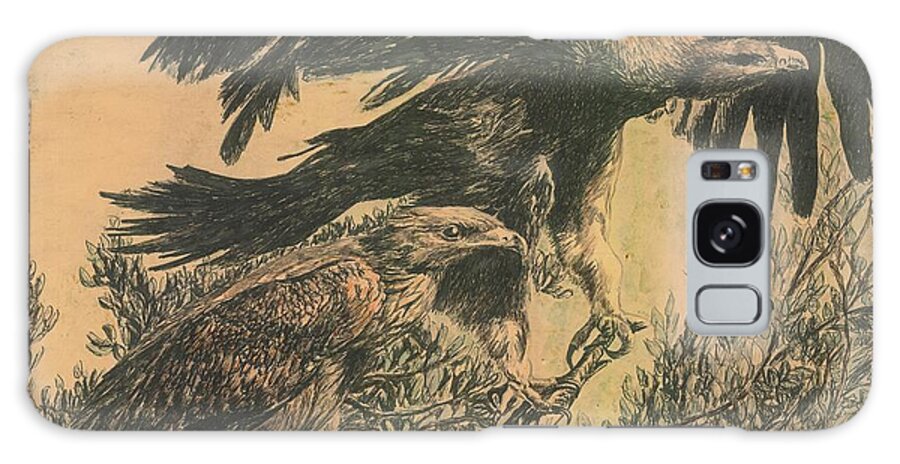Eagles Galaxy Case featuring the painting Eagle's Roost by Richard Jules