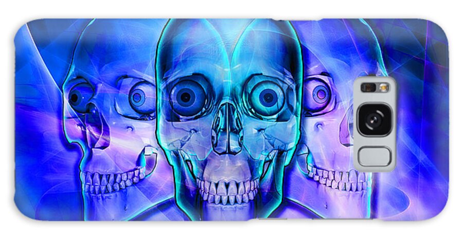 Illuminated Galaxy Case featuring the digital art Illuminated Skulls #1 by Michael Stowers