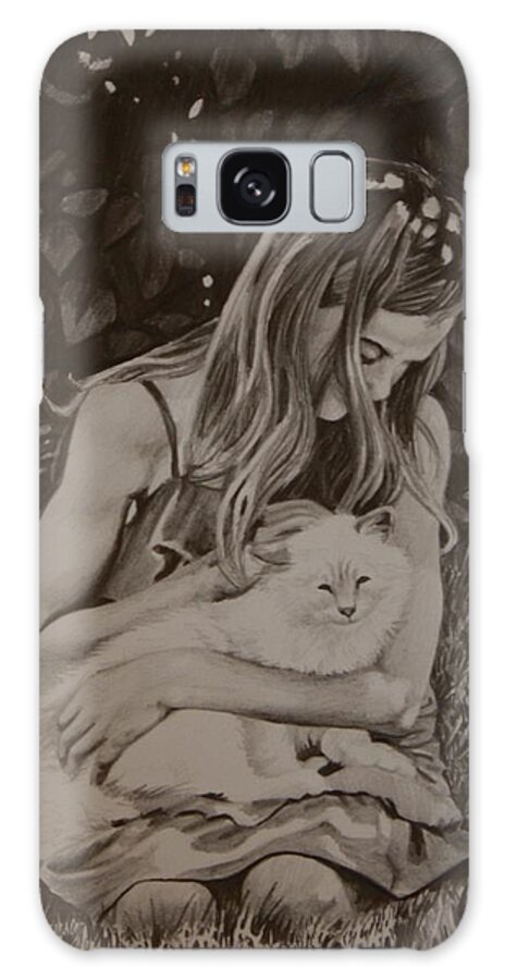 Girl Galaxy Case featuring the painting Kitty Love by Tammy Taylor