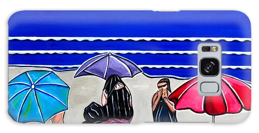Beach Painting Galaxy Case featuring the painting Onetangi Summer #1 by Sandra Marie Adams