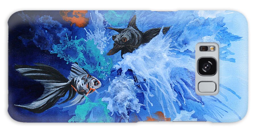 Gold Fish Galaxy Case featuring the painting Richies Fish by Wendy Shoults