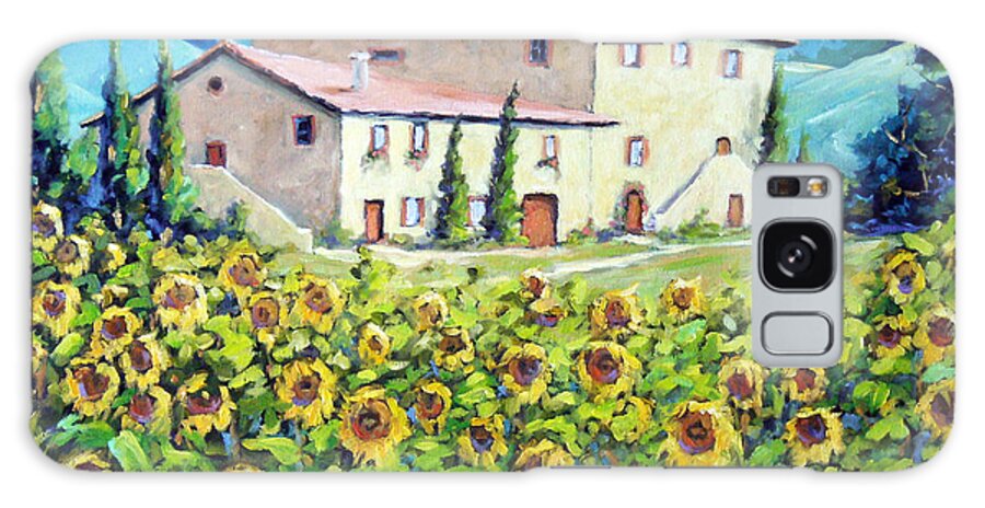 Art Galaxy S8 Case featuring the painting Tuscan Sunflowers by Richard T Pranke