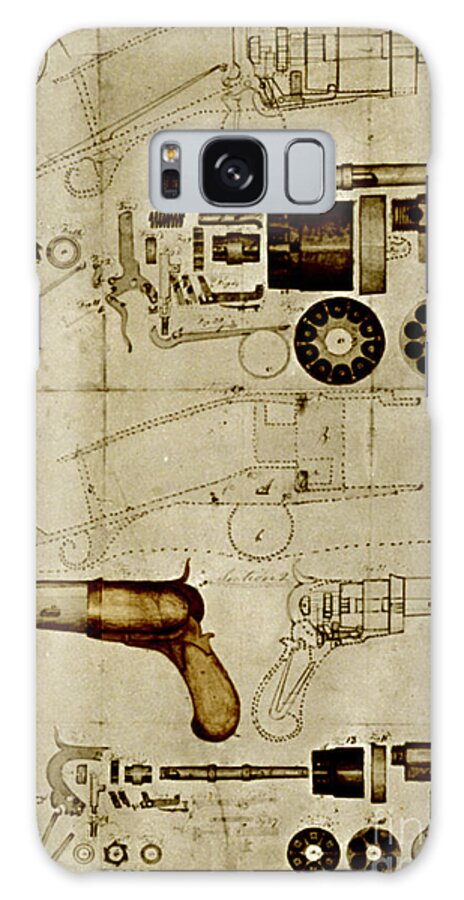 Samuel Colt Galaxy Case featuring the photograph Colt Pistol Us Patent Diagram #3 by Science Source