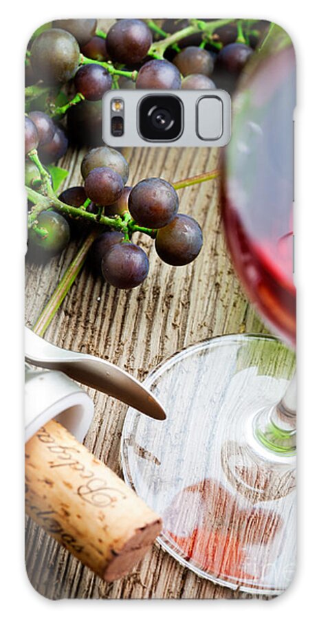 Autumn Galaxy Case featuring the photograph Grapes and red wine #2 by Kati Finell