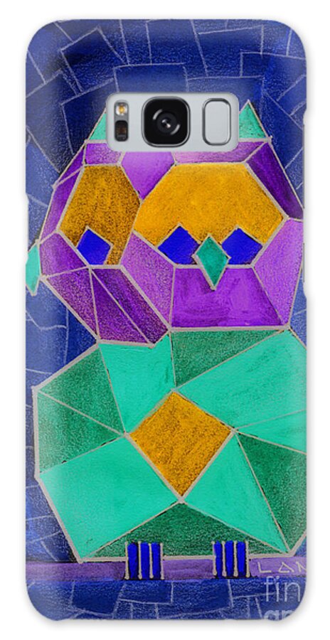 Owl Galaxy Case featuring the painting 2010 Cubist Owl Negative by Lilibeth Andre