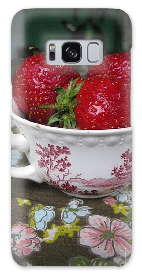 Garden Galaxy Case featuring the photograph A Cup of Strawberries by Ausra Huntington nee Paulauskaite