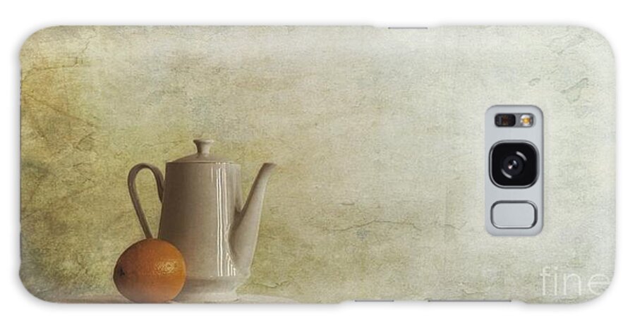 Table Galaxy Case featuring the photograph A Jugful Tea And A Orange by Priska Wettstein
