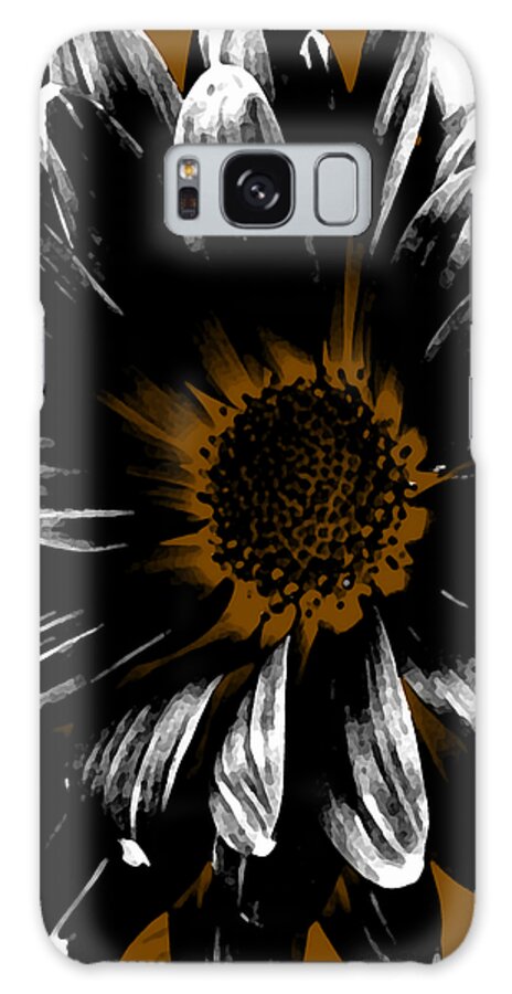 Abstract Galaxy Case featuring the photograph Abstact Camel White and Black Daisy by Angelina Tamez