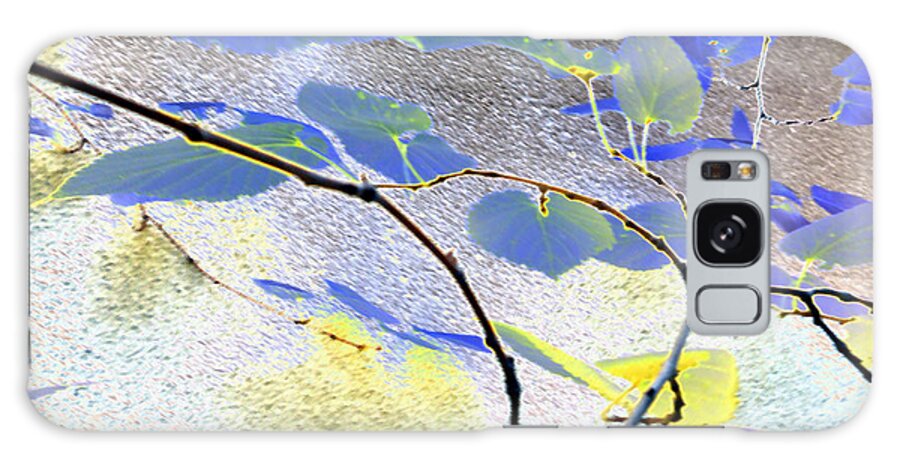 Leaf Galaxy Case featuring the digital art Abstract Of Blue Leaves by Eric Forster