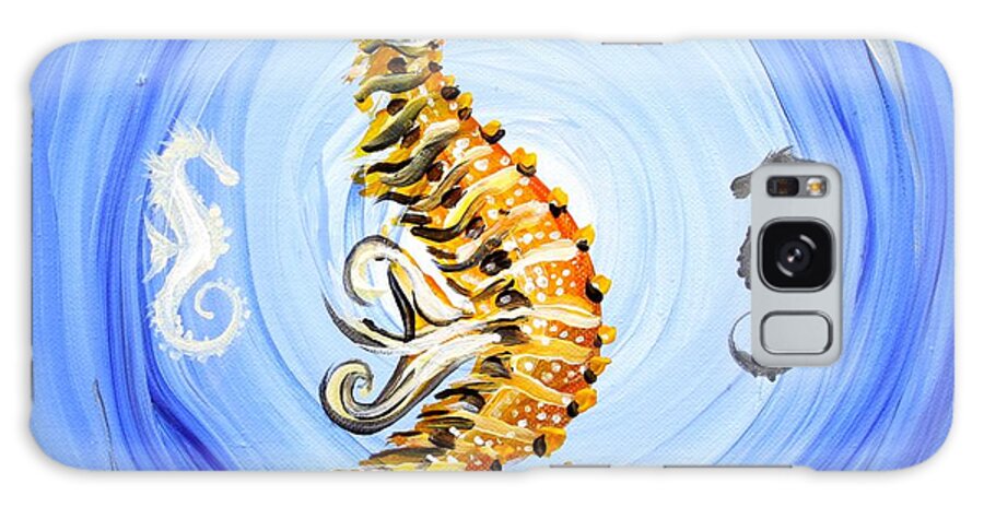 Seahorse Galaxy Case featuring the painting Abstract Sea Horse by J Vincent Scarpace