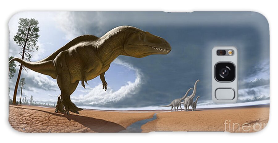 Paleoart Galaxy Case featuring the digital art Acrocanthosaurus by Julius Csotonyi