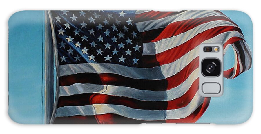 American Flag Galaxy Case featuring the painting America the Beautiful by Daniel W Green