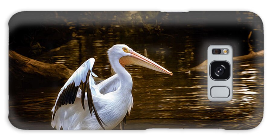 American Galaxy Case featuring the photograph American White Pelican #2 by Bill and Linda Tiepelman