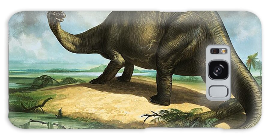 Apatosaurus; Dinosaur; Pre-historic; Prehistoric; Animal; Dinosaurs Galaxy Case featuring the painting Apatosaurus by William Francis Phillipps