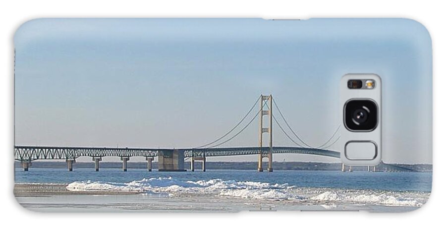 Mackinac Bridge Galaxy Case featuring the photograph April At Mackinac by Keith Stokes