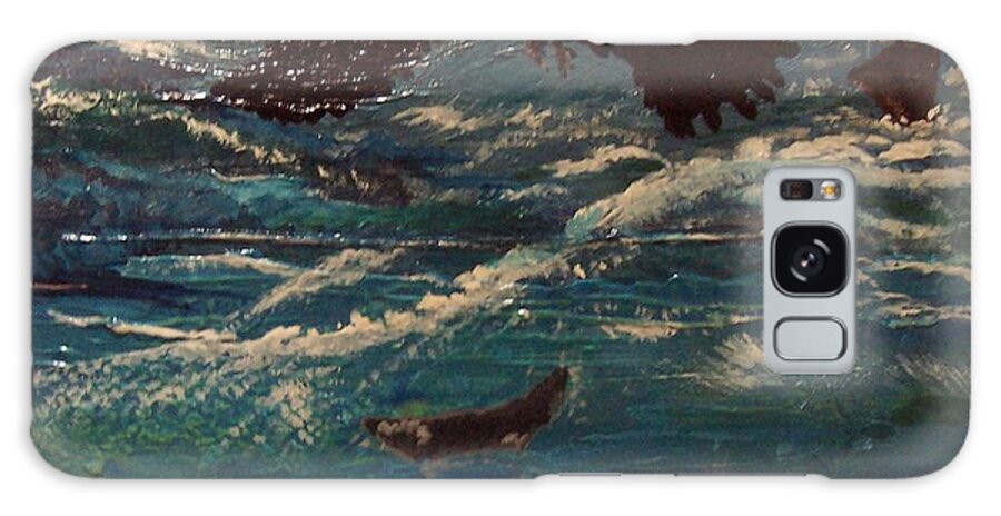 Whale Galaxy Case featuring the painting As The Crow Flys by Susan Voidets