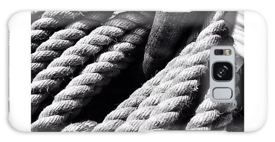 Blackandwhite Galaxy Case featuring the photograph Barquentine Rope by Natasha Marco