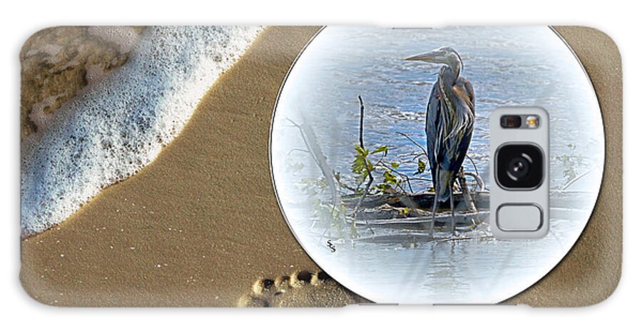 Color Photography Galaxy Case featuring the photograph Beached Heron by Sue Stefanowicz