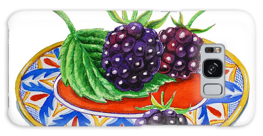 Blackberry Galaxy Case featuring the painting Blackberries by Irina Sztukowski