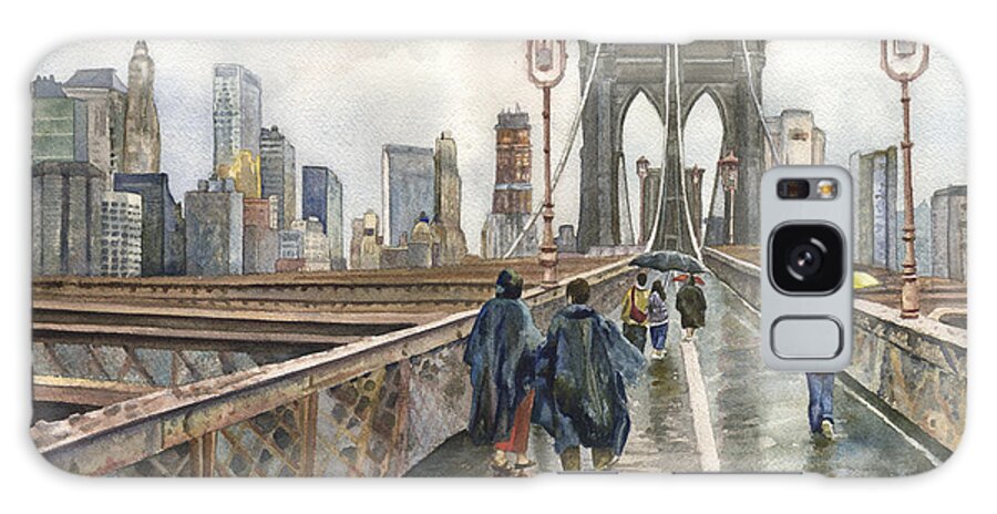 Brooklyn Bridge Painting Galaxy Case featuring the painting Brooklyn Bridge by Anne Gifford