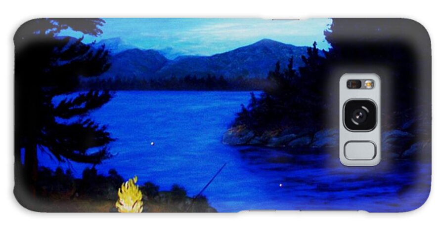 Lake Galaxy Case featuring the painting Bullhead Fishing by Peggy Miller