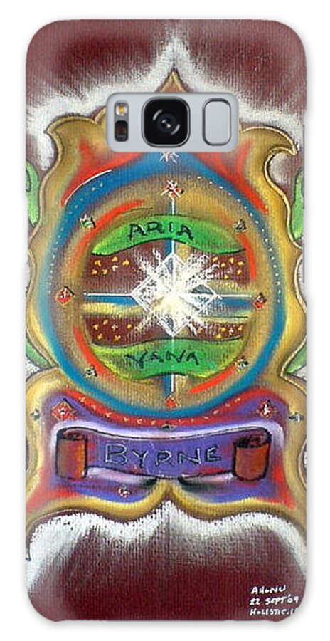 Ahonu Galaxy Case featuring the painting Byrne Family Crest by AHONU Aingeal Rose