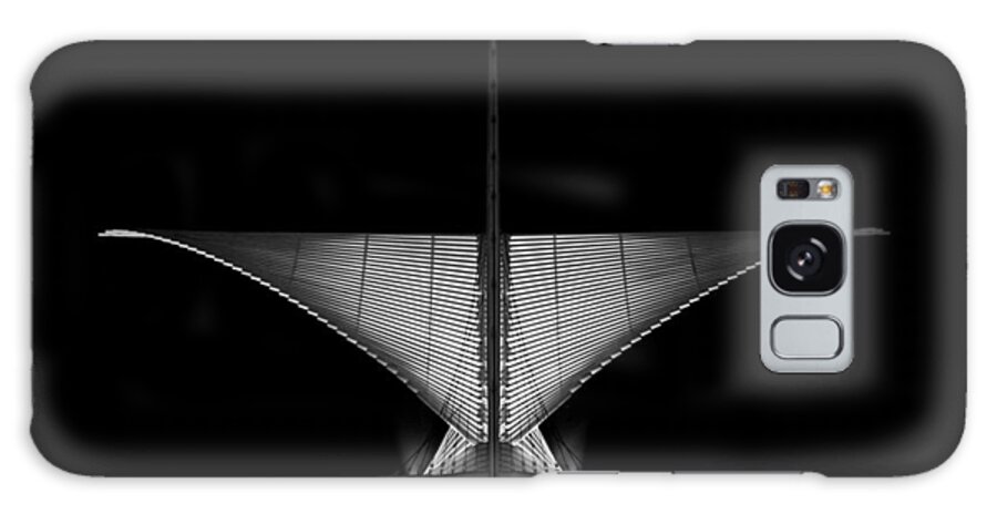  Galaxy Case featuring the photograph Calatrava Dusk - B and W by CJ Schmit