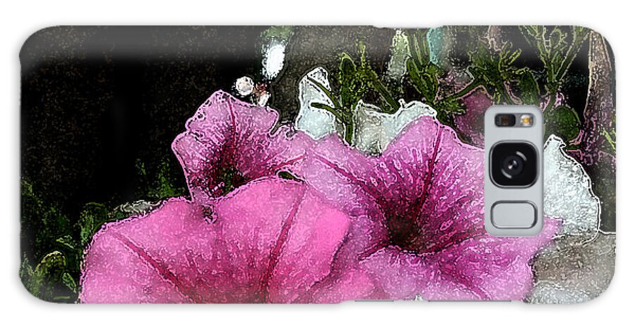 Flower Galaxy Case featuring the painting California Petunias by Karen Harrison Brown